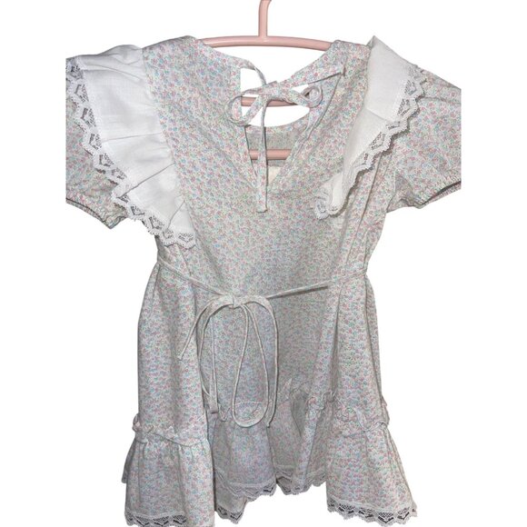 Evy Of California Vintage Girls USA Made Lace Dress T-2 Flower Dress Big Doll - Picture 7 of 16